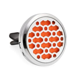 image-Car Air Freshener Clip Alloy Hollow Perfume Holder with 10 Sponges