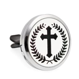 image-Car Air Freshener Clip Alloy Hollow Perfume Holder with 10 Sponges