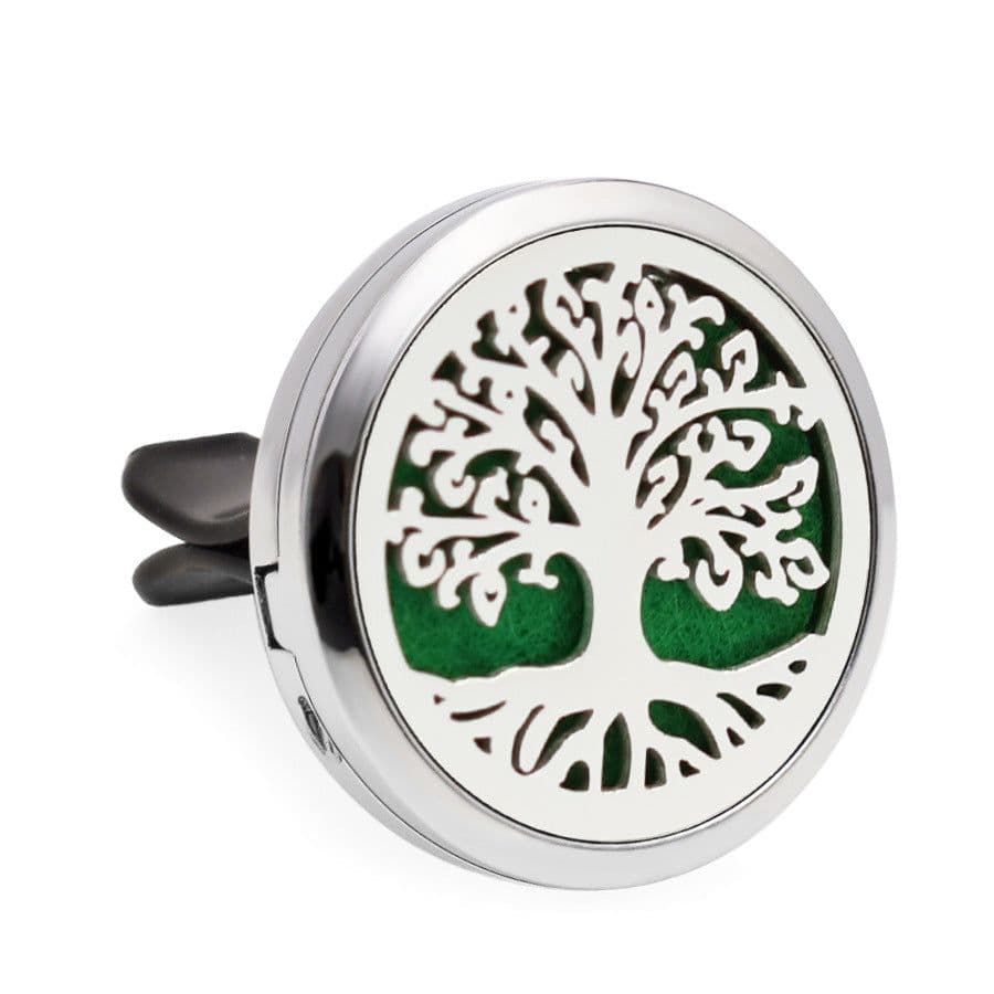 image-Car Air Freshener Clip Alloy Hollow Perfume Holder with 10 Sponges