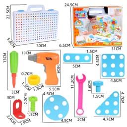 image-Small Double Electric Drill Building Blocks DIY Toy Set Ages 4-6
