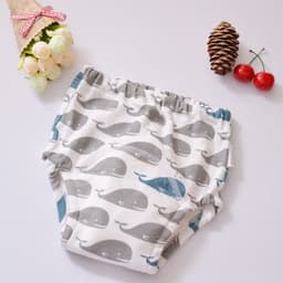 image-Baby Cotton 4-Layer Gauze Waterproof Training Pants Cloth Diaper