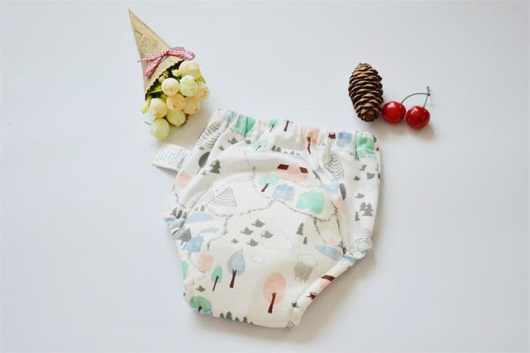 image-Baby Cotton 4-Layer Gauze Waterproof Training Pants Cloth Diaper
