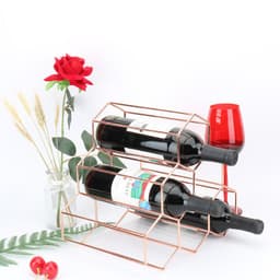image-Tiancheng Iron Wire Wine Rack European Style Gold Finish