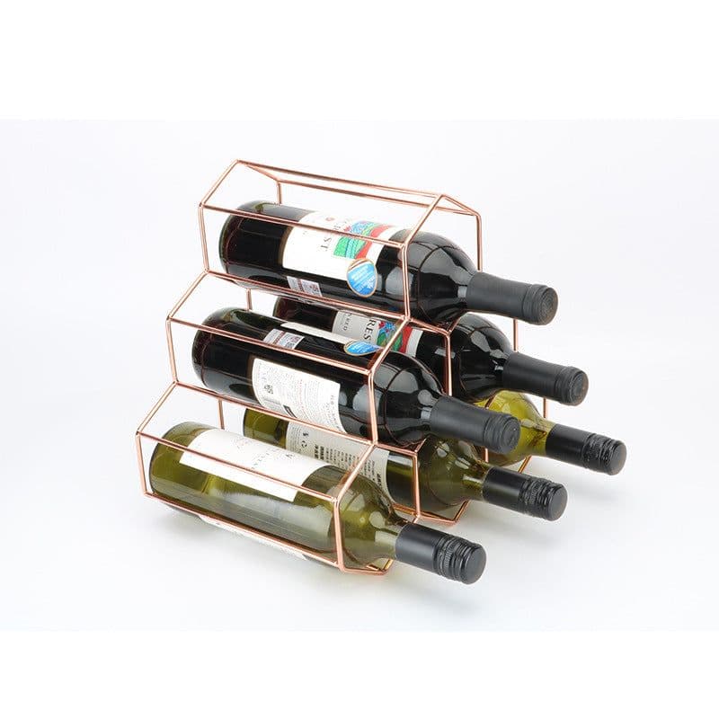 image-Tiancheng Iron Wire Wine Rack European Style Gold Finish