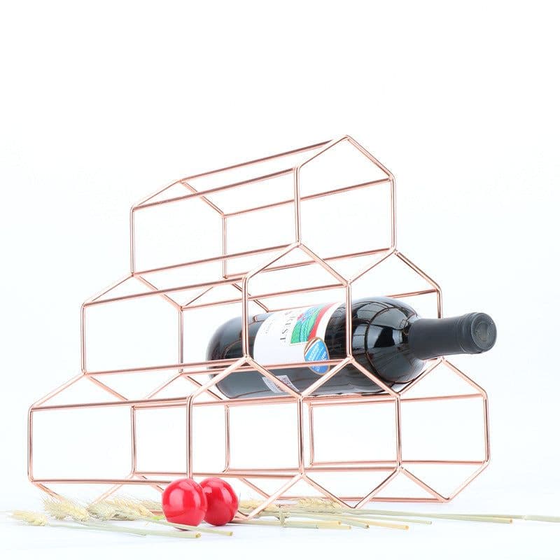 image-Tiancheng Iron Wire Wine Rack European Style Gold Finish