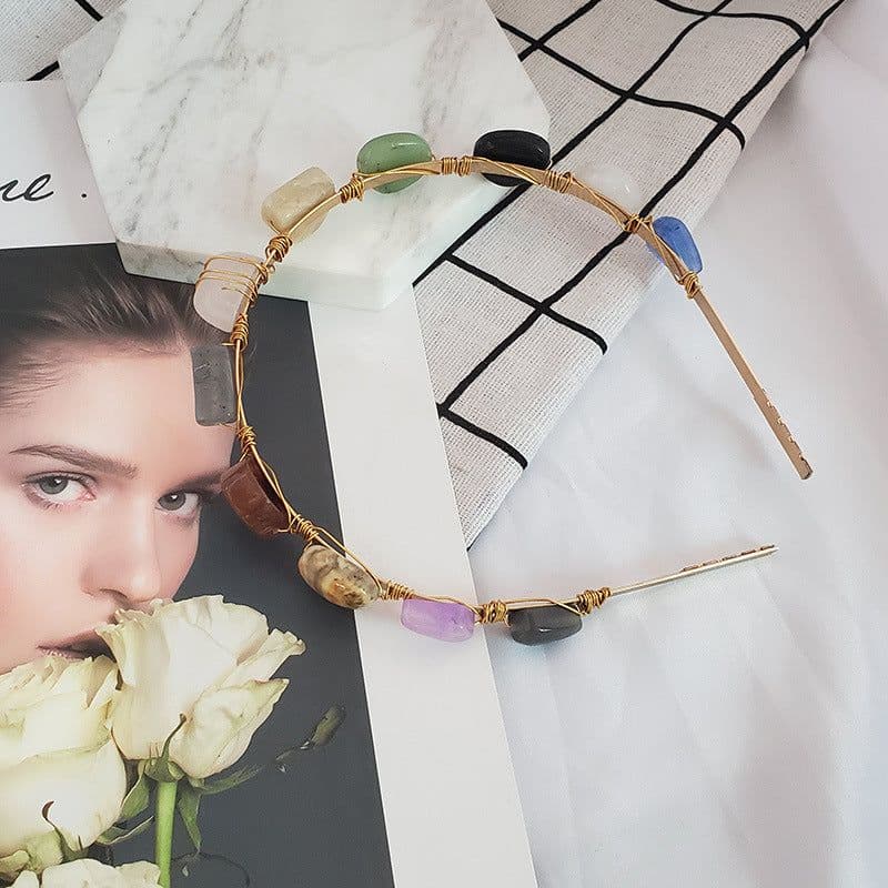 image-Shell Stone Geometric Headband Korean Fashion Hair Accessory
