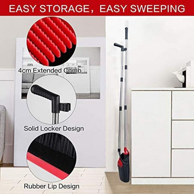 image-Broom and Dustpan Set Household Cleaning Tool Plastic Soft Bristle