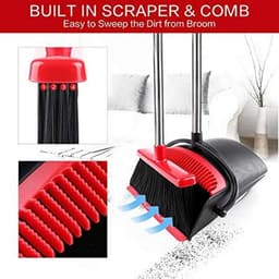 image-Broom and Dustpan Set Household Cleaning Tool Plastic Soft Bristle