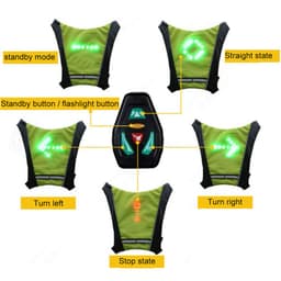 image-Yuan Mingshi LED Safety Vest with Wireless Remote Control - Yellow