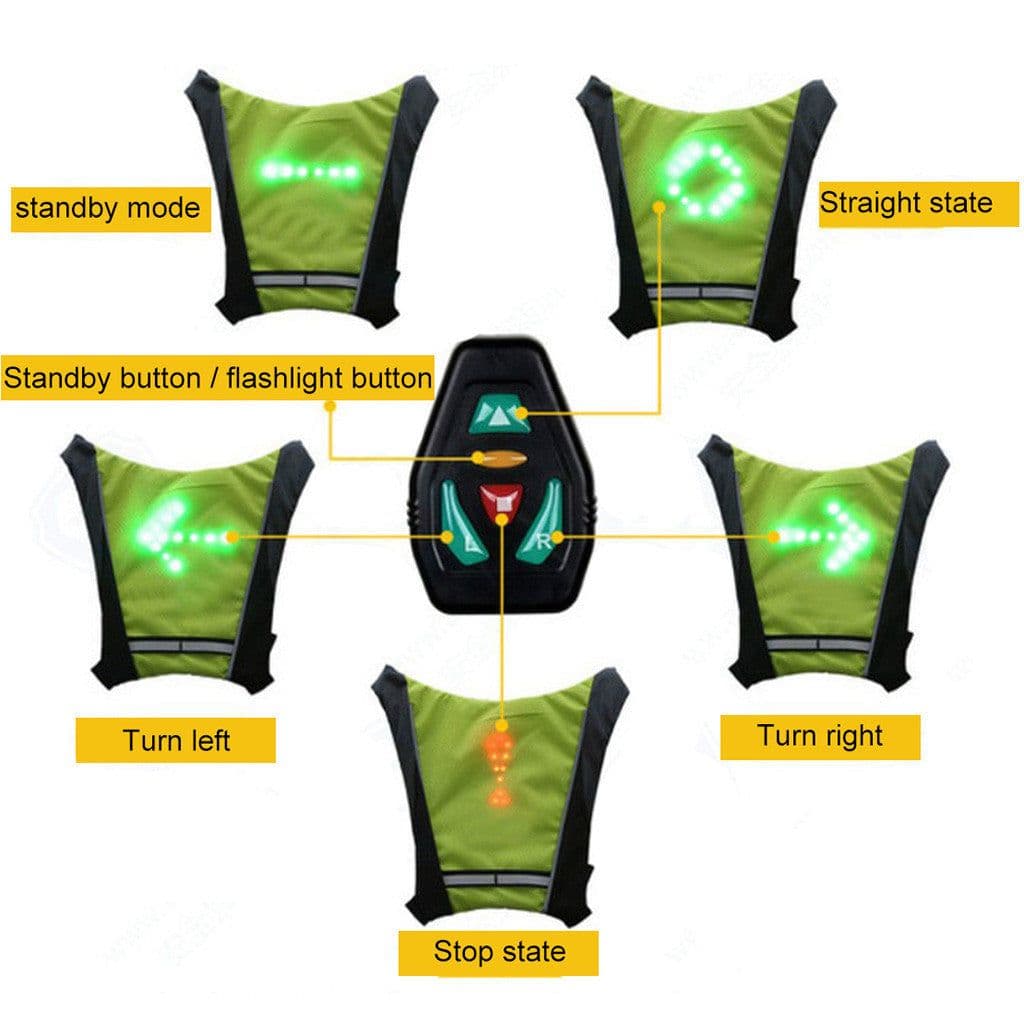 image-Yuan Mingshi LED Safety Vest with Wireless Remote Control - Yellow