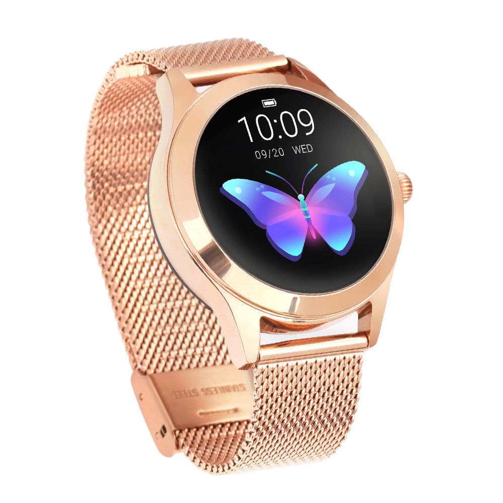 image-KW10 Ladies Smart Watch Bracelet 1.04" Round Screen Stainless Steel