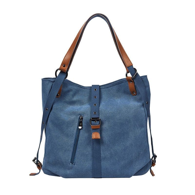 image-Canvas Tote Bag - Large Capacity Shoulder Messenger Bag