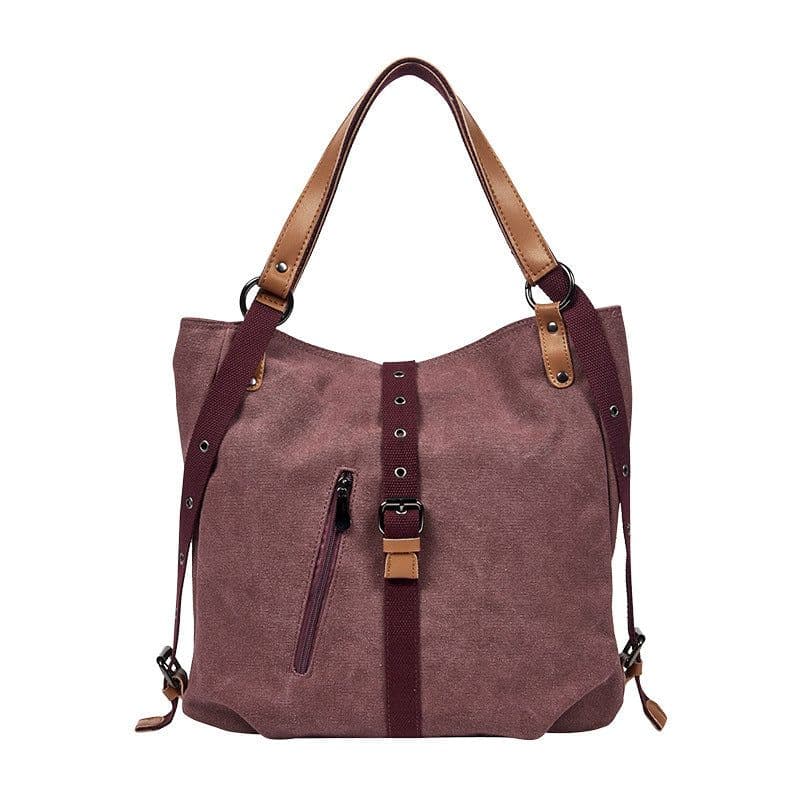 image-Canvas Tote Bag - Large Capacity Shoulder Messenger Bag
