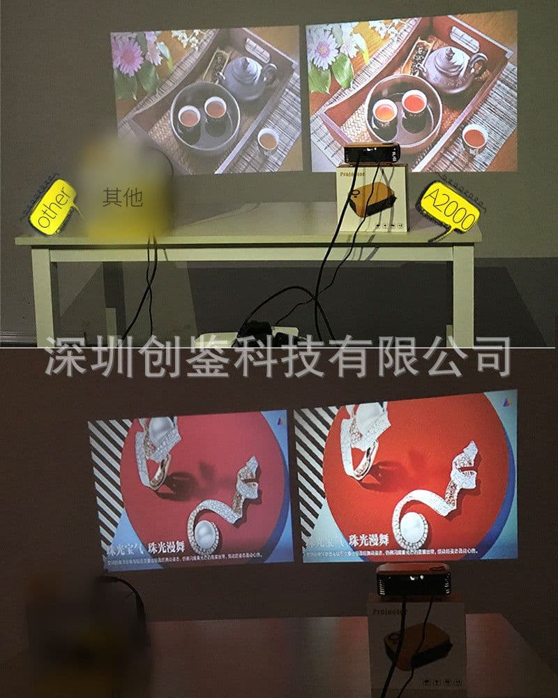 image-TRANSJEE A2000 Mini Portable Projector 1080P LCD Home Theater