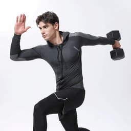 image-Men's Custom Hooded Compression Training Jacket Quick Dry Sport