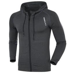 image-Men's Custom Hooded Compression Training Jacket Quick Dry Sport
