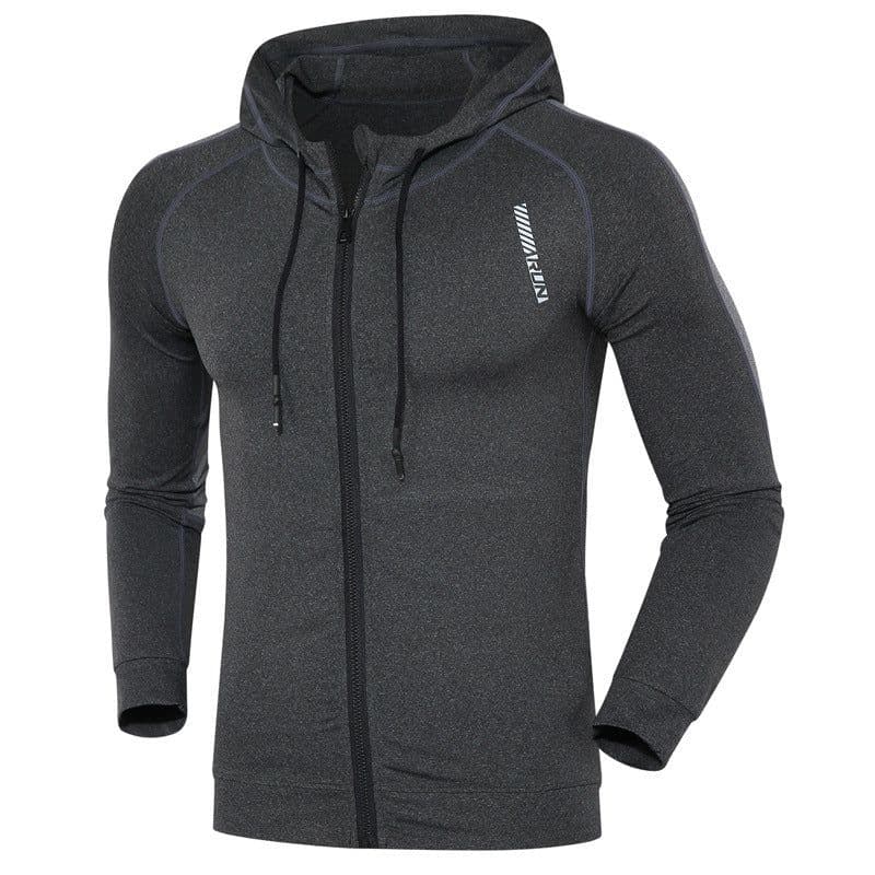 image-Men's Custom Hooded Compression Training Jacket Quick Dry Sport