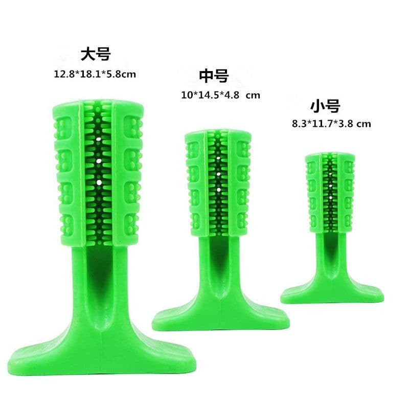 image-Pet Chew Toy Rubber Toothbrush for Dogs and Cats