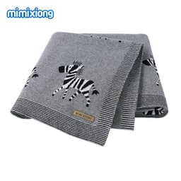 image-Mimixiong Cartoon Jacquard Baby Blanket 100x80cm Cotton