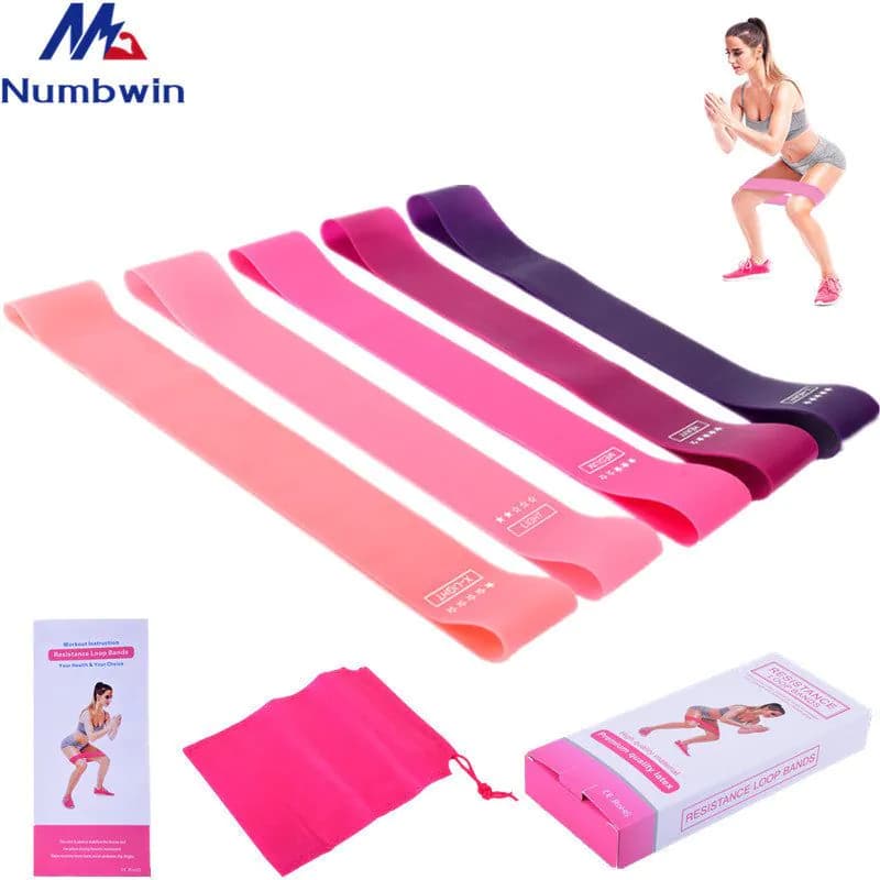 image-Yoga Resistance Bands Set - 8 Piece Elastic Hip & Squat Training Kit