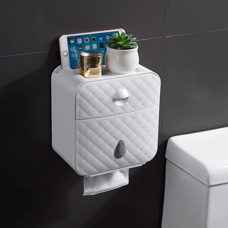 image-Wall Mounted Waterproof Toilet Paper Holder Box