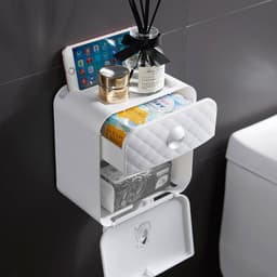 image-Wall Mounted Waterproof Toilet Paper Holder Box