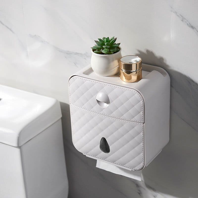 image-Wall Mounted Waterproof Toilet Paper Holder Box
