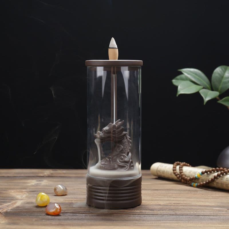 image-Zisha Pottery Backflow Incense Burner Chinese Style Home Decor