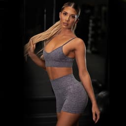 image-Isakafi Women's Sports Bra and Shorts Set Yoga Fitness Suit