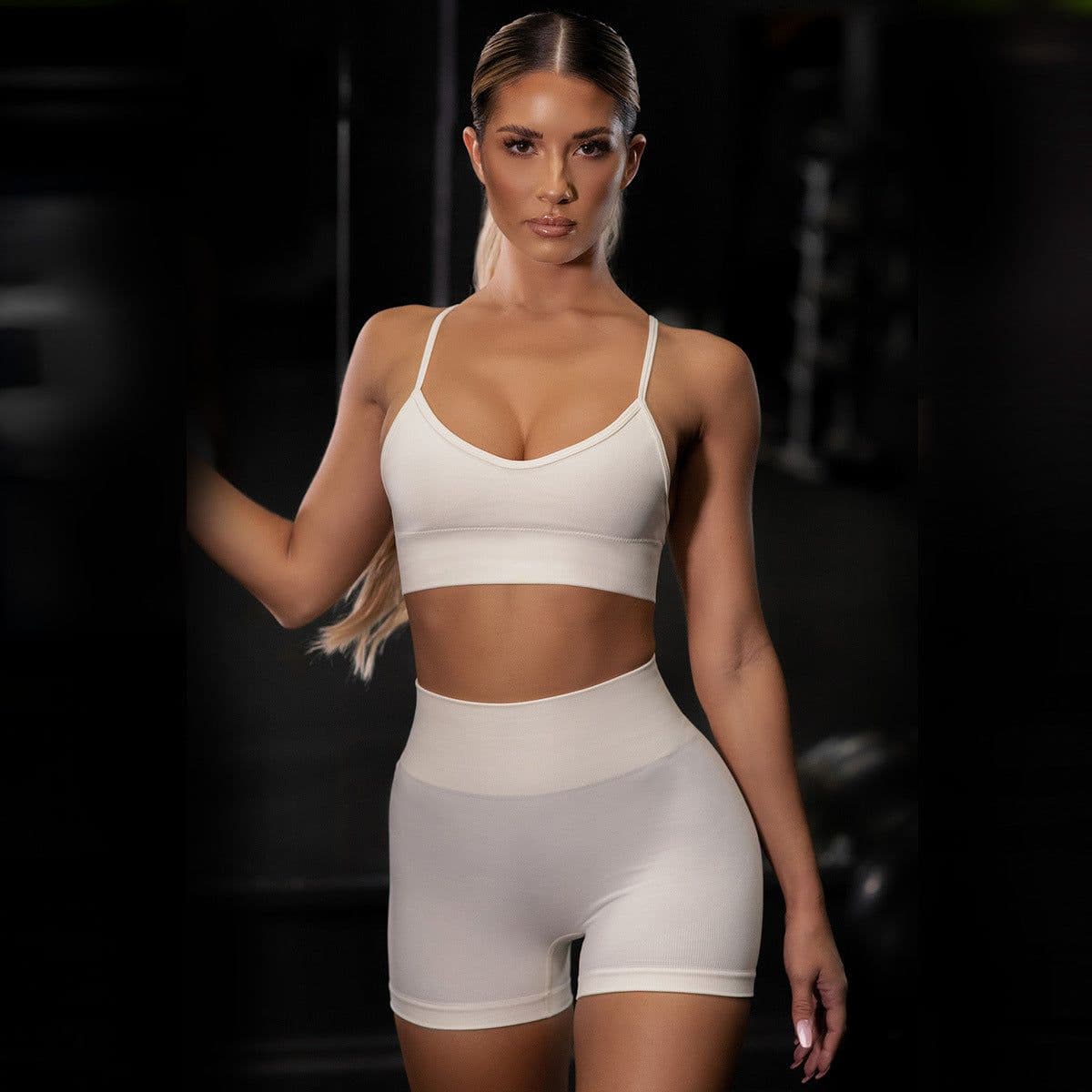 image-Isakafi Women's Sports Bra and Shorts Set Yoga Fitness Suit