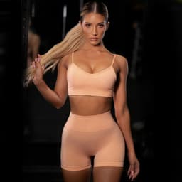 image-Isakafi Women's Sports Bra and Shorts Set Yoga Fitness Suit