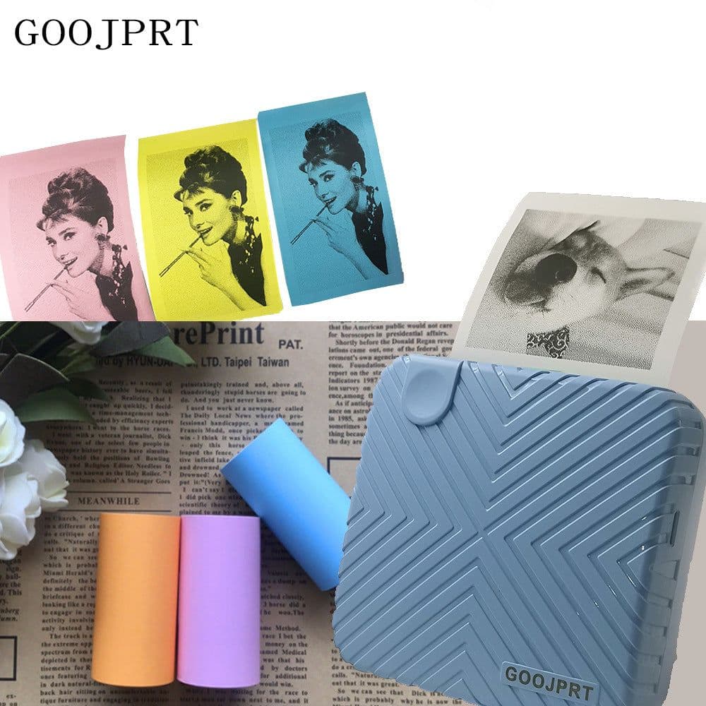 image-GOOJPRT P6 Portable Thermal Printer 58mm Bluetooth Mini Photo Label