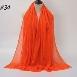 image-LAVENA Women's Pleated Cotton Linen Scarf Shawl 90x180cm