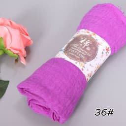 image-LAVENA Women's Pleated Cotton Linen Scarf Shawl 90x180cm