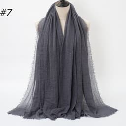 image-LAVENA Women's Pleated Cotton Linen Scarf Shawl 90x180cm