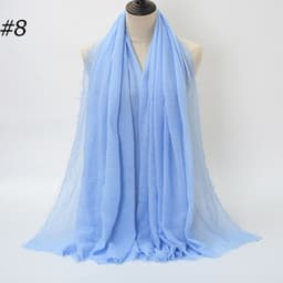 image-LAVENA Women's Pleated Cotton Linen Scarf Shawl 90x180cm