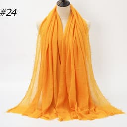 image-LAVENA Women's Pleated Cotton Linen Scarf Shawl 90x180cm