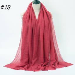 image-LAVENA Women's Pleated Cotton Linen Scarf Shawl 90x180cm