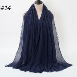 image-LAVENA Women's Pleated Cotton Linen Scarf Shawl 90x180cm