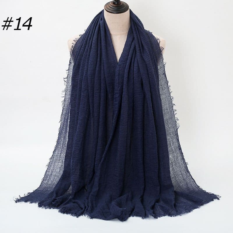 image-LAVENA Women's Pleated Cotton Linen Scarf Shawl 90x180cm