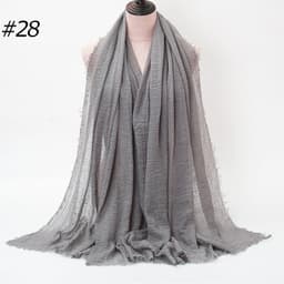 image-LAVENA Women's Pleated Cotton Linen Scarf Shawl 90x180cm
