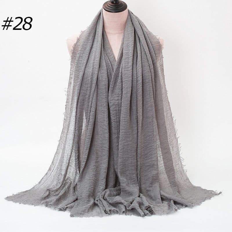 image-LAVENA Women's Pleated Cotton Linen Scarf Shawl 90x180cm