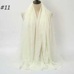 image-LAVENA Women's Pleated Cotton Linen Scarf Shawl 90x180cm