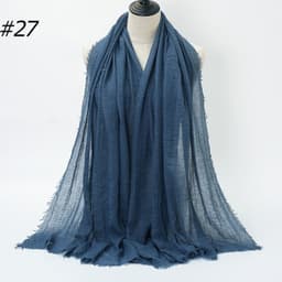 image-LAVENA Women's Pleated Cotton Linen Scarf Shawl 90x180cm