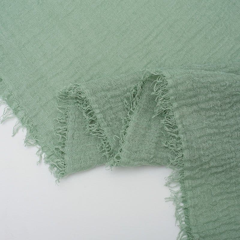 image-LAVENA Women's Pleated Cotton Linen Scarf Shawl 90x180cm