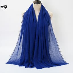 image-LAVENA Women's Pleated Cotton Linen Scarf Shawl 90x180cm