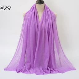 image-LAVENA Women's Pleated Cotton Linen Scarf Shawl 90x180cm