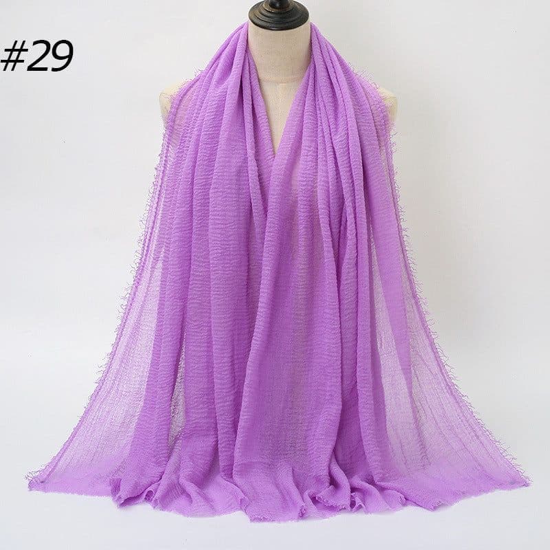 image-LAVENA Women's Pleated Cotton Linen Scarf Shawl 90x180cm