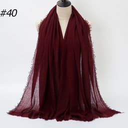 image-LAVENA Women's Pleated Cotton Linen Scarf Shawl 90x180cm