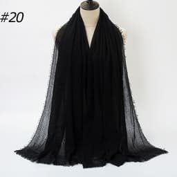 image-LAVENA Women's Pleated Cotton Linen Scarf Shawl 90x180cm